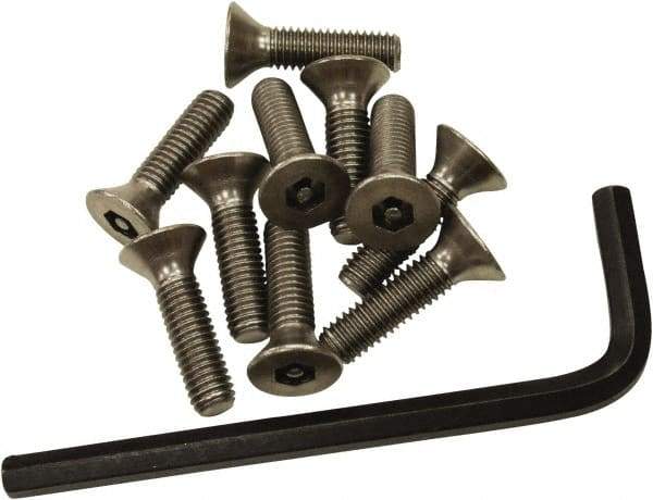 Acorn Engineering - #10-32, 3/4" Long Hex Drive Machine Screw - Flat Head, Grade 18-8 Stainless Steel, Uncoated - Industrial Tool & Supply