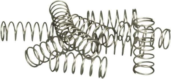 Acorn Engineering - 1/4" OD, 0.02" Wire, 0.65" Free Length, Compression Spring - 2.6 Lb Spring Rating, Stainless Steel - Industrial Tool & Supply