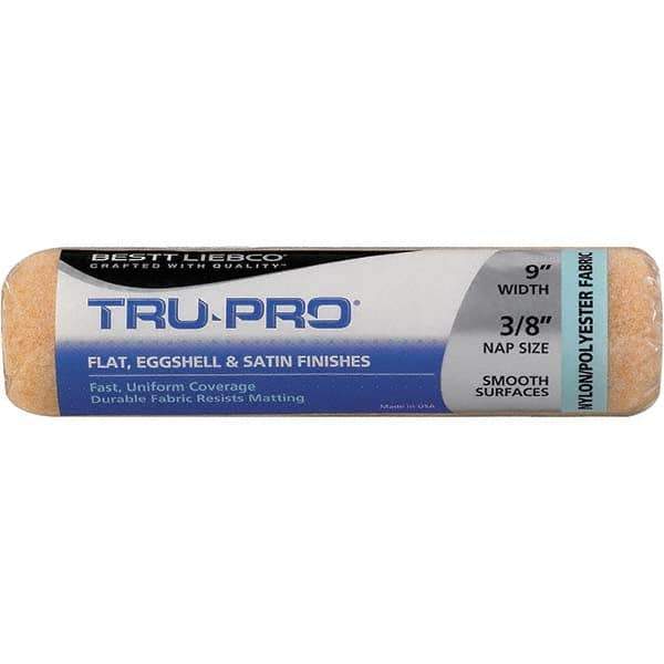 Bestt-Liebco - 3/8" Nap, 9" Wide Paint Roller Cover - Smooth Texture, Nylon & Polyester - Industrial Tool & Supply