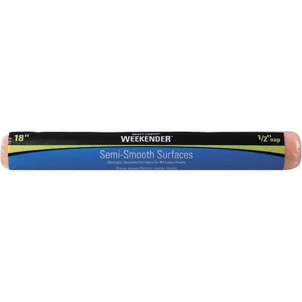 Bestt-Liebco - 1/2" Nap, 18" Wide Paint Roller Cover - Semi-Smooth Texture, Polyester - Industrial Tool & Supply