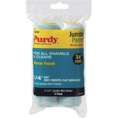 Purdy - 1/4" Nap, 4-1/2" Wide Paint Roller Cover - Smooth Texture, Woven Mohair - Industrial Tool & Supply