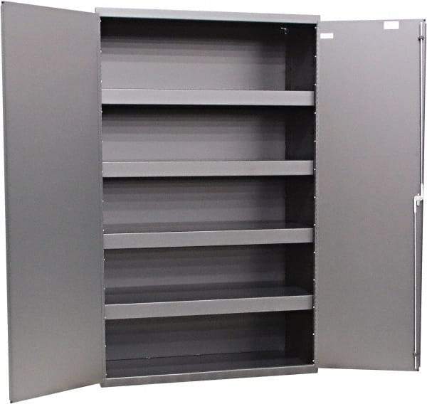 Valley Craft - 4 Shelf Base Storage Cabinet - Steel, 48" Wide x 24" Deep x 84" High, Gray - Industrial Tool & Supply