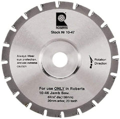 QEP - 6-3/16" Diam, 20mm Arbor Hole Diam, 20 Tooth Wet & Dry Cut Saw Blade - Tungsten Carbide-Tipped, Crosscut Action, Standard Round Arbor - Industrial Tool & Supply
