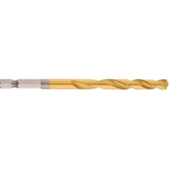 Milwaukee Tool - 9/32" High Speed Steel, 135° Point, Hex Shank Maintenance Drill Bit - Industrial Tool & Supply