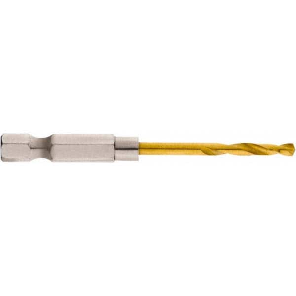 Milwaukee Tool - 1/8" High Speed Steel, 135° Point, Hex Shank Maintenance Drill Bit - Industrial Tool & Supply
