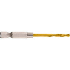 Milwaukee Tool - 1/8" High Speed Steel, 135° Point, Hex Shank Maintenance Drill Bit - Industrial Tool & Supply