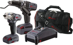 Ingersoll-Rand - 20 Volt Cordless Tool Combination Kit - Includes 1/2" Impact Wrench & 1/2" Drill/Driver, Lithium-Ion Battery Included - Industrial Tool & Supply