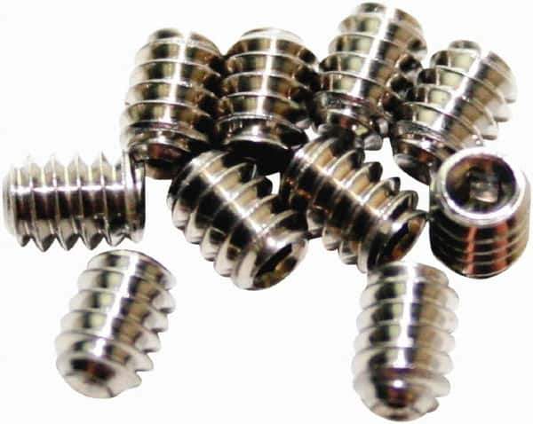 Acorn Engineering - #6-32, 3/16" Long, Flat Point Set Screw - Grade 18-8 Stainless Steel - Industrial Tool & Supply