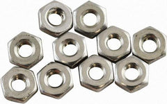 Acorn Engineering - #8-32 UNF Stainless Steel Right Hand Hex Nut - 0.344" Across Flats, 1/8" High, Uncoated - Industrial Tool & Supply