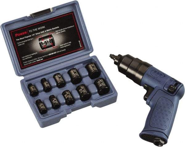 Ingersoll-Rand - 1/4" Drive, 14,500 RPM, 55 Ft/Lb Torque Impact Wrench Set - Pistol Grip Handle, 3,650 IPM, 13 CFM, 90 psi, 1/4" NPTF Inlet - Industrial Tool & Supply