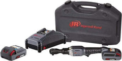 Ingersoll-Rand - 1/2" Drive 20 Volt Angled Cordless Impact Wrench & Ratchet - 225 RPM, 54 Ft/Lb Torque, 2 Lithium-Ion Batteries Included - Industrial Tool & Supply