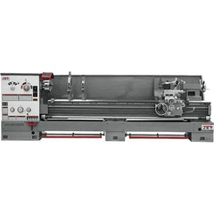 Jet - 26" Swing, 120" Between Centers, 230/460 Volt, Triple Phase Engine Lathe - 6MT Taper, 10 hp, 40 to 1,800 RPM, 4-1/8" Bore Diam - Industrial Tool & Supply