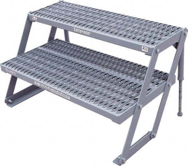 Cotterman - 23" 2 Step Platform - Work Platform, 800 Lb Capacity, 38" Base Width x 21" Base Depth - Industrial Tool & Supply