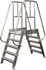 Cotterman - 60" 4 Step Crossover Bridge - Spacesaver, 500 Lb Capacity, 32" Base Width x 32" Base Depth - Industrial Tool & Supply