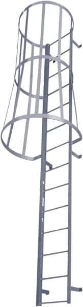 Cotterman - 198" 18 Step Fixed Ladder - Dock Ladder, 300 Lb Capacity, 39" Base Width x 40" Base Depth - Industrial Tool & Supply