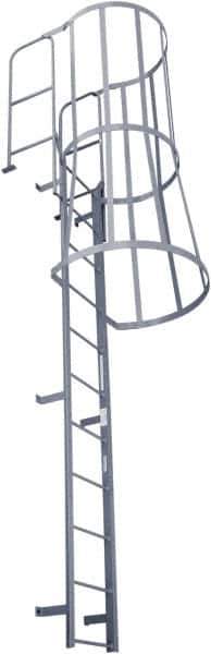 Cotterman - 186" 13 Step Fixed Ladder - Dock Ladder, 300 Lb Capacity, 39" Base Width x 50" Base Depth - Industrial Tool & Supply