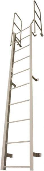 Cotterman - 186" 13 Step Fixed Ladder - Dock Ladder, 300 Lb Capacity, 27" Base Width x 18" Base Depth - Industrial Tool & Supply