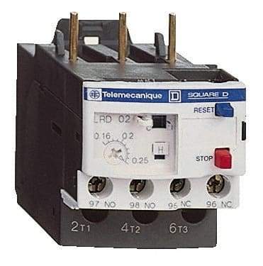 Schneider Electric - 0.1 to 0.16 Amp, 690 VAC, Thermal IEC Overload Relay - Trip Class 10A, For Use with LC1D09 and LC1D38 - Industrial Tool & Supply