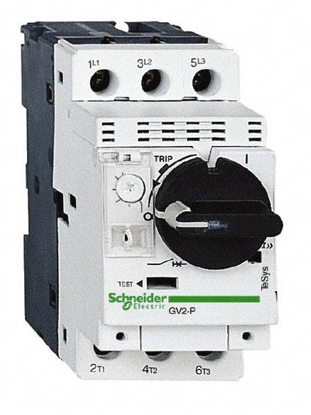 Schneider Electric - 1 Amp, 690 VAC at 50/60 Hz, 3 Pole, Bolt On, Clip Motor Circuit Breaker - Thermal Magnetic Trip, Multiple Breaking Capacity Ratings, 97mm Deep x 89mm High x 45mm Wide - Industrial Tool & Supply