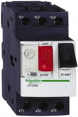 Schneider Electric - 18 Amp, 690 VAC at 50/60 Hz, 3 Pole, Bolt On, Clip Motor Circuit Breaker - Thermal Magnetic Trip, Multiple Breaking Capacity Ratings, 78mm Deep x 89mm High x 45mm Wide - Industrial Tool & Supply
