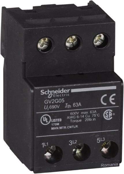 Schneider Electric - 63 Amp Circuit Breaker Terminal Block - Use with Linergy, TeSys D, TeSys GV2, TeSys K, TeSys U - Industrial Tool & Supply