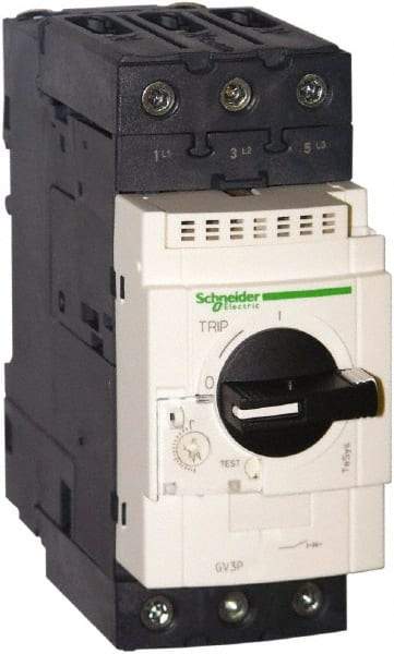 Schneider Electric - 40 Amp, 690 VAC at 50/60 Hz, 3 Pole, Bolt On, Clip Motor Circuit Breaker - Thermal Magnetic Trip, Multiple Breaking Capacity Ratings, 136mm Deep x 132mm High x 55mm Wide - Industrial Tool & Supply