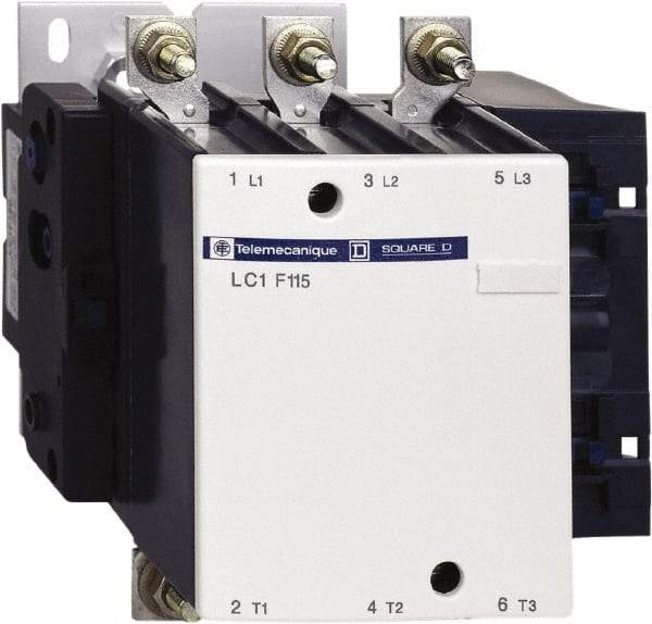 Schneider Electric - 3 Pole, 115 Amp at 440 VAC and 200 Amp at 440 VAC, Nonreversible IEC Contactor - Bureau Veritas, CCC, CSA, DNV, EN/IEC 60947-1, EN/IEC 60947-4-1, GL, JEM 1038, LROS, RINA, RMRoS, RoHS Compliant, UL Listed - Industrial Tool & Supply