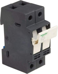 Schneider Electric - 2 Pole, 600 Volt, 30 Amp, DIN Rail Mount Fuse Holder - Compatible with CC Class, 35mm Wide Fuse - Industrial Tool & Supply