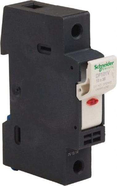 Schneider Electric - 1 Pole, 600 Volt, 32 Amp, DIN Rail Mount Fuse Holder - Compatible with 38mm Long x 17mm Wide and 10mm Diameter Fuse - Industrial Tool & Supply