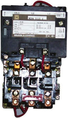 Square D - 110 Coil VAC at 50 Hz, 120 Coil VAC at 60 Hz, 45 Amp, NEMA Size 2, Nonreversible Open Enclosure NEMA Motor Starter - 3 Phase hp: 10 at 200 VAC, 15 at 230 VAC, 25 at 460 VAC, 25 at 575 VAC - Industrial Tool & Supply