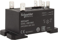 Schneider Electric - 7,500 VA Power Rating, Electromechanical Plug-in General Purpose Relay - 20 Amp at 28 VDC, 25 at 28 VDC, 30 at 250/277 VAC, 2NO, 230 VAC - Industrial Tool & Supply
