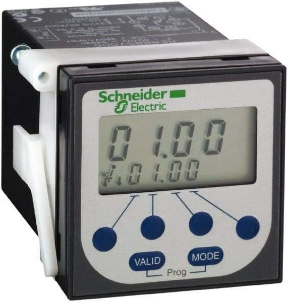 Schneider Electric - 100 hr Delay, Time Delay Relay - 8 Contact Amp, 24 VDC & 24 to 240 VAC at 50/60 Hz - Industrial Tool & Supply