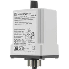 Square D - 0.66 min Delay, DPDT Time Delay Relay - 10 Contact Amp, 110 VDC & 120 VAC - Industrial Tool & Supply