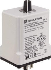 Square D - DPDT Time Delay Relay - 10 Contact Amp, 110 VDC & 120 VAC - Industrial Tool & Supply