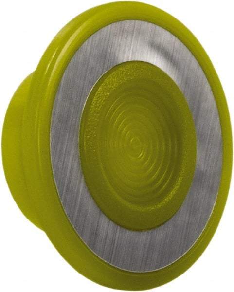 Schneider Electric - Extended Mushroom Head Pushbutton Switch Cap - Yellow, Illuminated - Industrial Tool & Supply