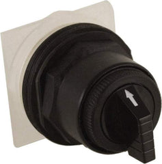 Schneider Electric - 30mm Mount Hole, 3 Position, Knob and Pushbutton Operated, Selector Switch Only - Black, Maintained (MA), without Contact Blocks, Anticorrosive, Weatherproof, Dust and Oil Resistant - Industrial Tool & Supply