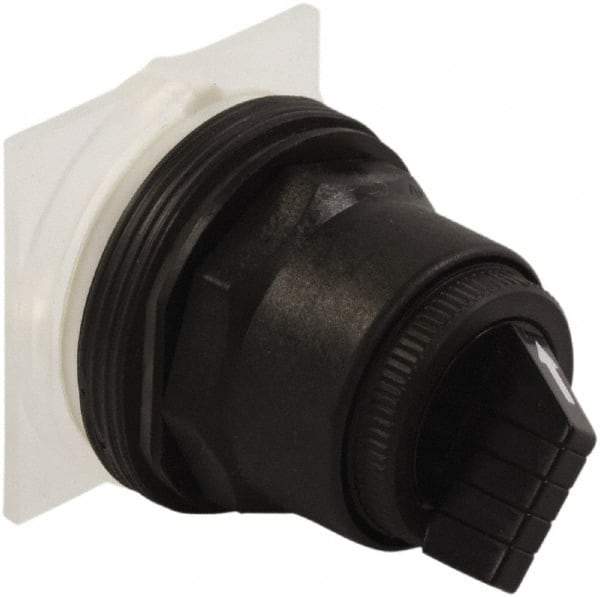 Schneider Electric - 30mm Mount Hole, 2 Position, Knob and Pushbutton Operated, Selector Switch Only - Black, Maintained (MA), without Contact Blocks, Anticorrosive, Weatherproof, Dust and Oil Resistant - Industrial Tool & Supply