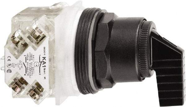 Schneider Electric - 30mm Mount Hole, 3 Position, Handle Operated, Selector Switch Only - Maintained (MA), Nonilluminated, without Contact Blocks, Shock and Vibration Resistant - Industrial Tool & Supply