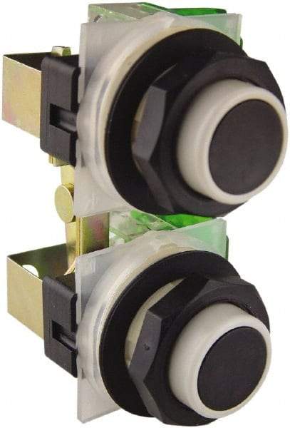 Schneider Electric - 30mm Mount Hole, Extended Straight, Pushbutton Switch - Momentary (MO) - Industrial Tool & Supply