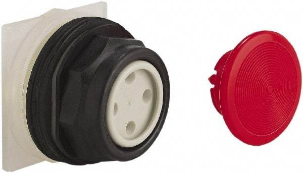 Schneider Electric - 30mm Mount Hole, Extended Straight, Pushbutton Switch Only - Red Pushbutton, Momentary (MO) - Industrial Tool & Supply