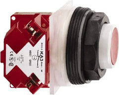 Schneider Electric - 30mm Mount Hole, Extended Straight, Pushbutton Switch with Contact Block - Octagon, Red Pushbutton, Momentary (MO) - Industrial Tool & Supply