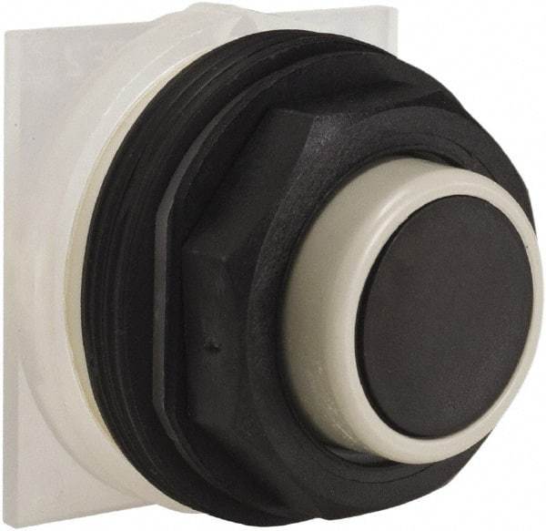 Schneider Electric - 30mm Mount Hole, Extended Straight, Pushbutton Switch Only - Black Pushbutton, Momentary (MO) - Industrial Tool & Supply