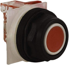 Schneider Electric - 30mm Mount Hole, Extended Straight, Pushbutton Switch with Contact Block - Red Pushbutton, Momentary (MO) - Industrial Tool & Supply