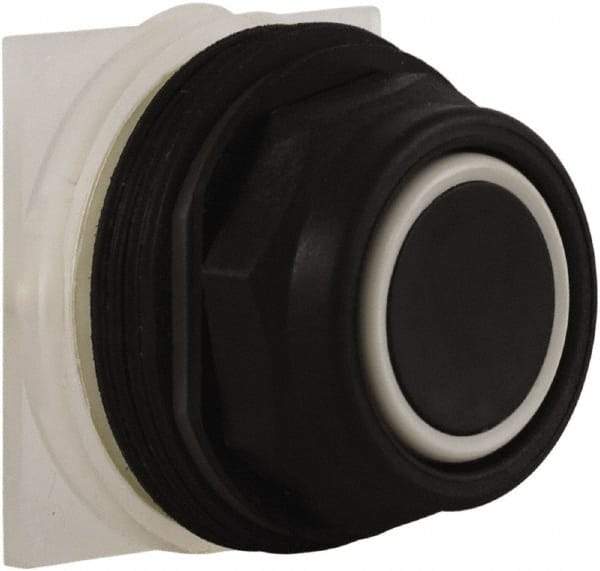 Schneider Electric - 30mm Mount Hole, Extended Straight, Pushbutton Switch Only - Black Pushbutton, Momentary (MO) - Industrial Tool & Supply