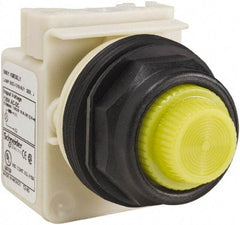 Schneider Electric - 120 V Yellow Lens LED Indicating Light - Round Lens, Screw Clamp Connector, Corrosion Resistant, Dust Resistant, Oil Resistant - Industrial Tool & Supply