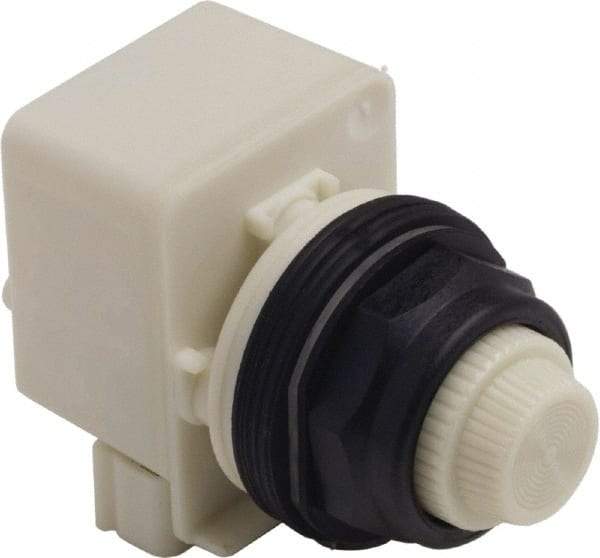 Schneider Electric - 120 V White Lens LED Pilot Light - Round Lens, Screw Clamp Connector, 54mm OAL x 42mm Wide, Vibration Resistant - Industrial Tool & Supply