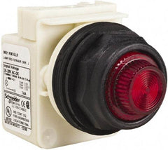 Schneider Electric - 24 V, 28 V Red Lens LED Indicating Light - Round Lens, Screw Clamp Connector, Corrosion Resistant, Dust Resistant, Oil Resistant - Industrial Tool & Supply