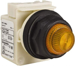 Schneider Electric - 24 V, 28 V Amber Lens Indicating Light - Round Lens, Screw Clamp Connector, Corrosion Resistant, Dust Resistant, Oil Resistant - Industrial Tool & Supply