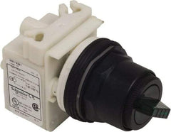 Schneider Electric - 1.18 Inch Mount Hole, 2 Position, Knob and Pushbutton Operated, Selector Switch Only - Green, Maintained (MA), without Contact Blocks, Anticorrosive, Weatherproof, Dust and Oil Resistant - Industrial Tool & Supply