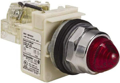 Schneider Electric - 120 VAC Red Lens LED Indicating Light - Screw Clamp Connector - Industrial Tool & Supply
